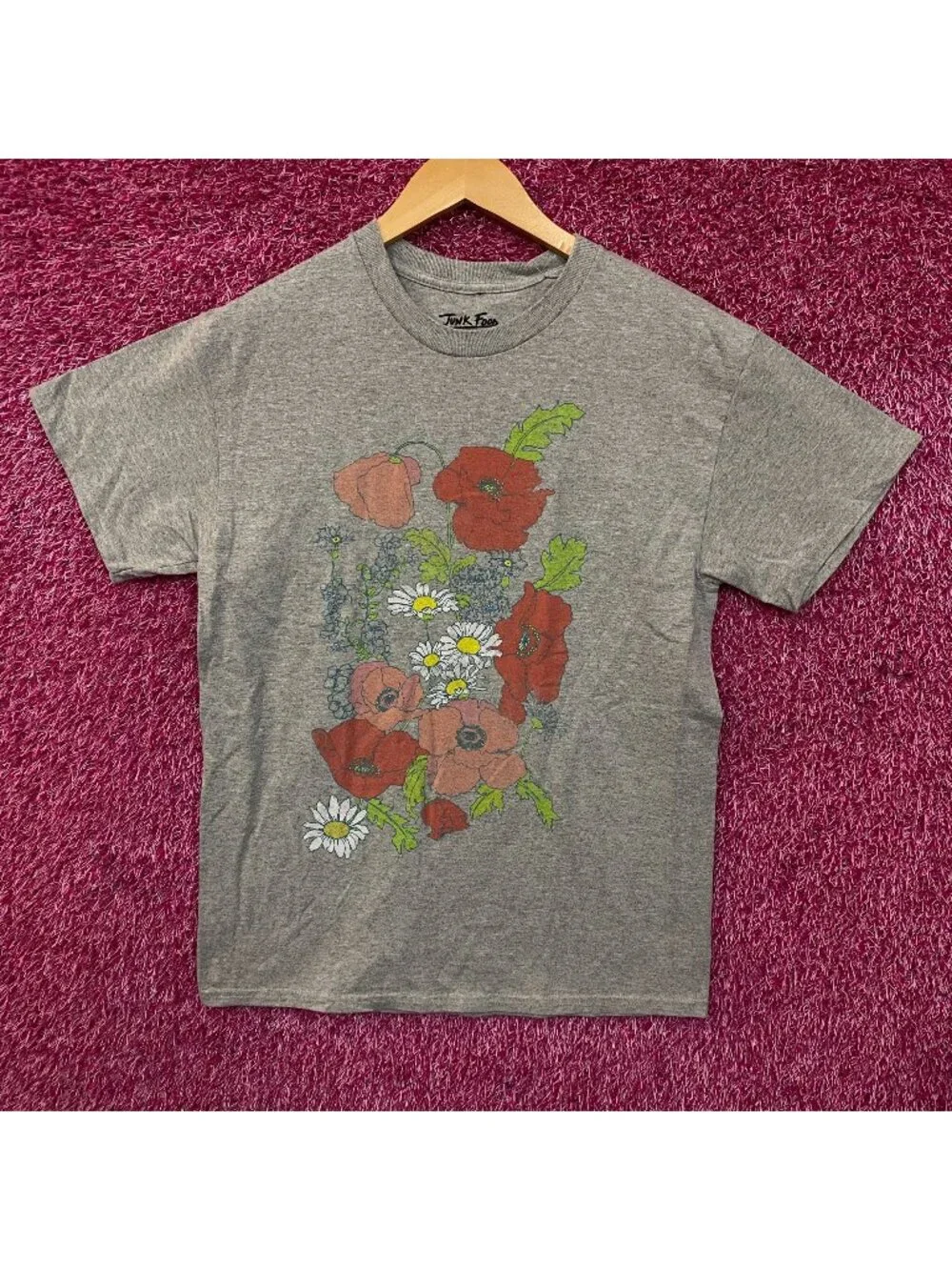 Junk Food Flowers Cotton Graphic T-Shirt Small